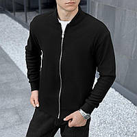Джемпер Moon мужской на молнии кофта весенняя осенняя повседневная черная