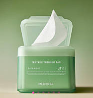 Тонер-педи серветки для проблемної шкіри Mediheal Teatree Trouble Pad 100 шт.