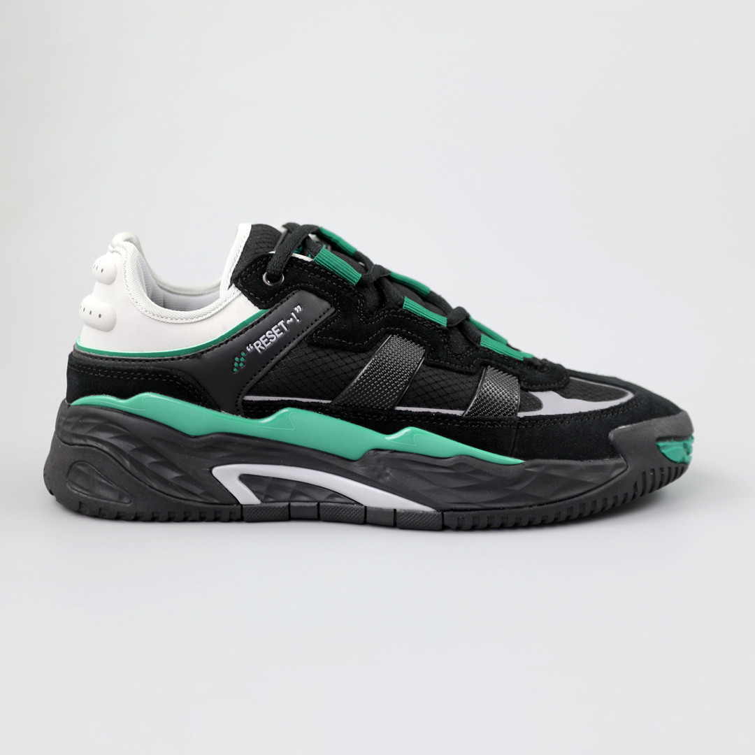 Кросівки чоловічі вологостійкі 590251 Чорні зелені, фото 1