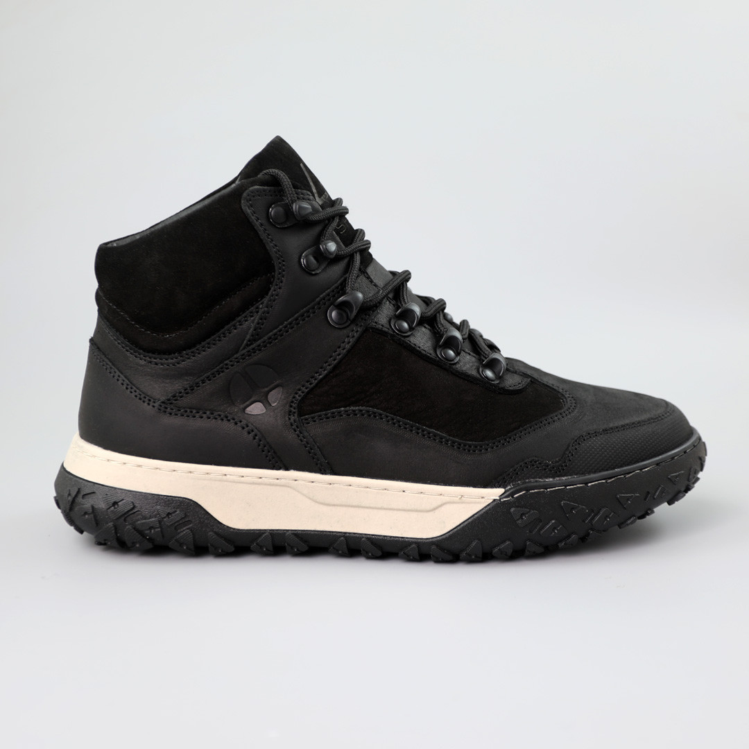 Кеди чоловічі шкіряні хутро 590193 Чорні, фото 1