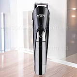 Професійний зручний триммер для волосся VGR 1000 mAh, поворотний триммер 3-12 мм з гребенями для бодігрумеру, фото 2