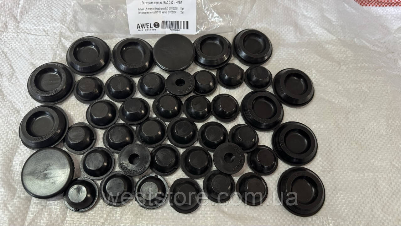 Комплект заглушок кузова (дніща) Ваз 2121 Нива (42 шт.), фото 1