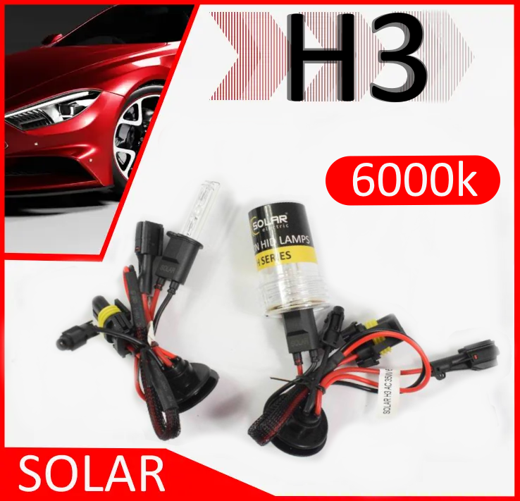 Комплект лампочок для ксенону H3 6000k "SOLAR" 2 шт.