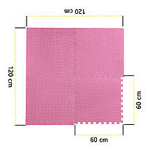 Мат-пазл (ластівчин хвіст) Cornix Mat Puzzle EVA 120 x 120 x 1 см XR-0230 Pink Poland, фото 4