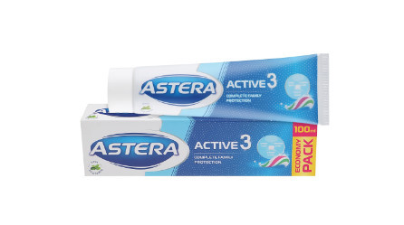 Зубна паста Astera NEW 100мл Active 3 (Потрійна дія) (3800013515297)