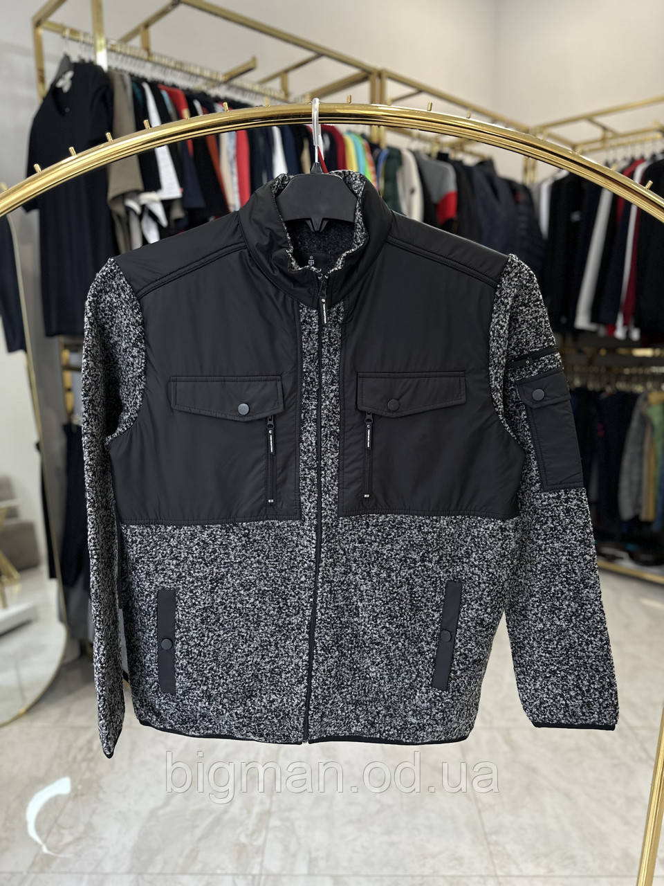 Кофта барашик TonyМ 8095 (батал) 3-5XL т-сіра