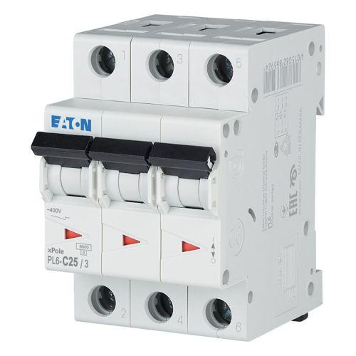 Автоматичний вимикач PL6-C25/3 3р 25А х-ка C, 6кА Eaton