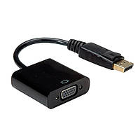 Перехідник-конвертер DisplayPort (M) — VGA (F) Чорний