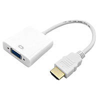 Перехідник-конвертер HDMI (M) — VGA (F) Білий