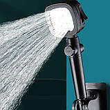 Лійка для душу високого тиску з 4 режимами подачі води водозберігаюча душова насадка, фото 2