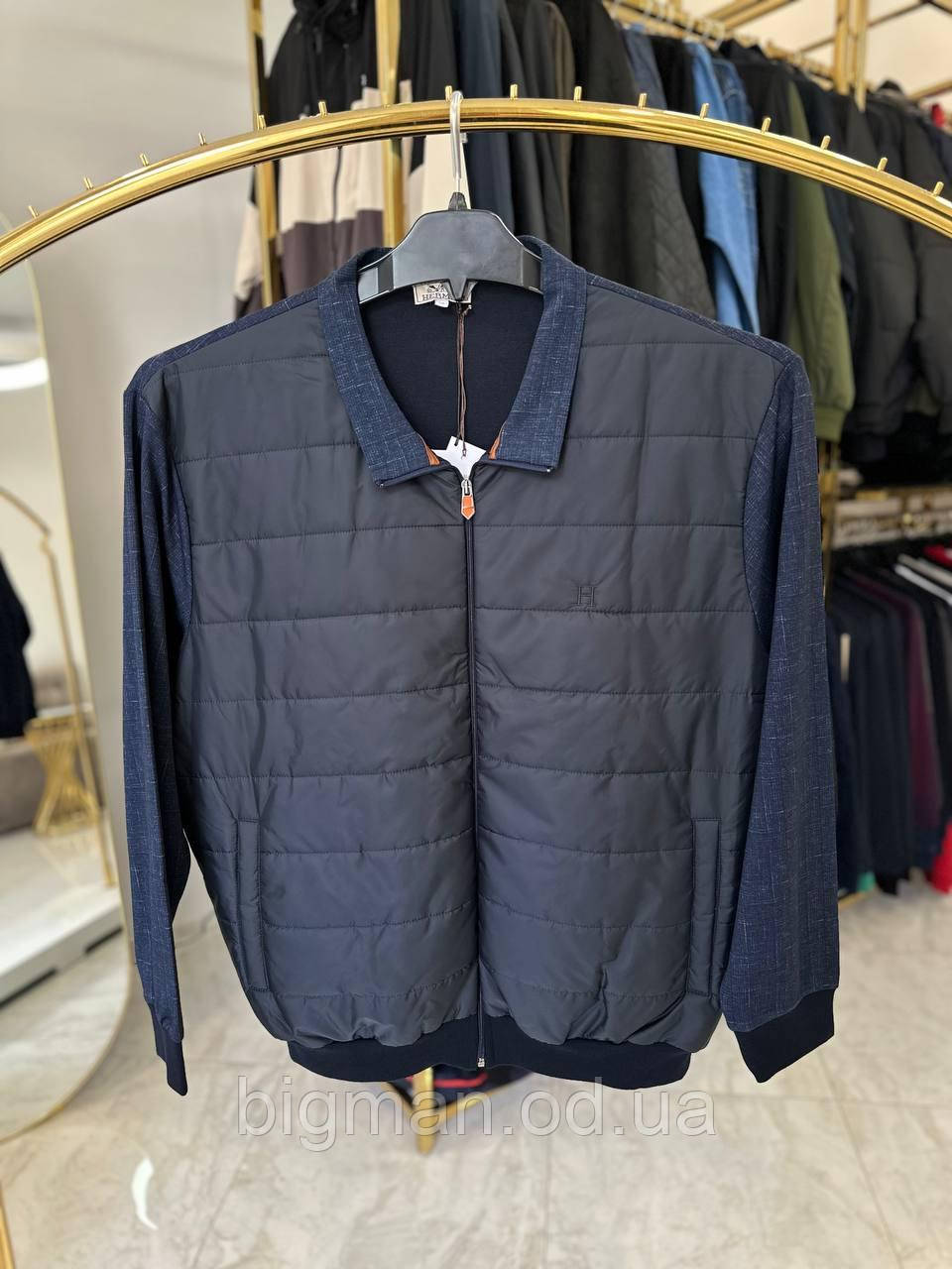Кофта комбі з плащівкою HERMES 1930 (батал) 3-5XL синя