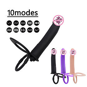 Силиконовая насадка член для стимуляции фіолетовий