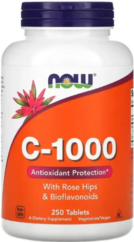 Вітамін С NOW C-1000 with rose hips & bioflavonoids 250 таб