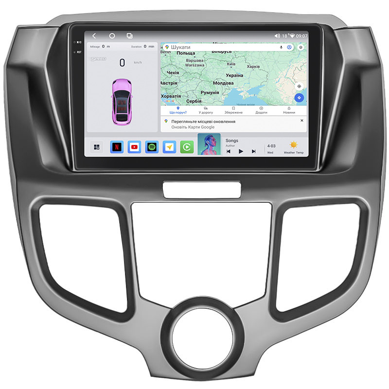 Штатна магнітола Lesko для Honda Odyssey III 2003-2008 екран 10" 4/64 QLED CarPlay 4G Wi-Fi GPS 360 Prime