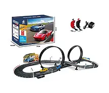 Автотрек KC-6605B, класична гоночна траса для двох гравців, з машинками, пультами, живлення від мережі, фото 4