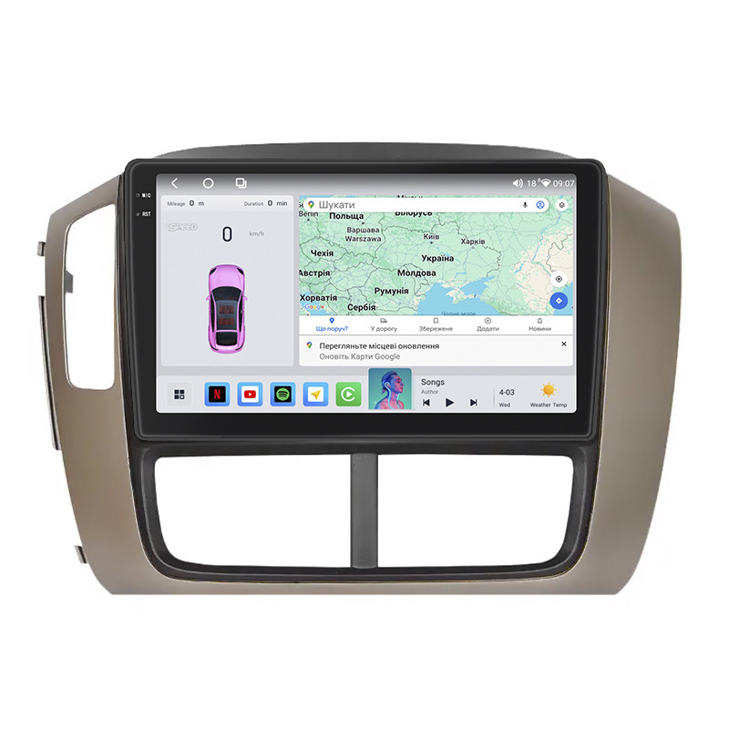 Штатна магнітола Lesko для Honda Pilot I Рестайлінг 2005-2008г 9" 4/64 QLED CarPlay 4G Wi-Fi GPS 360 Prime