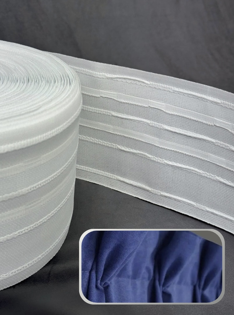 Широка тасьма для тюлі, штор зборка "Бокал" (широка 10 см), фото 1