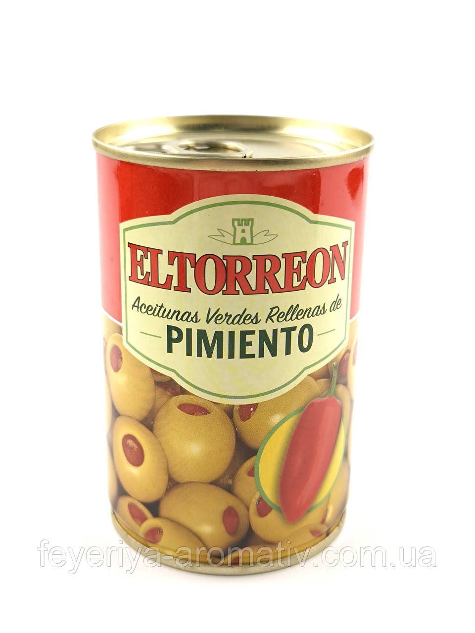 Оливки зелені фаршировані з перцем El Torreon 300g/130g Іспанія