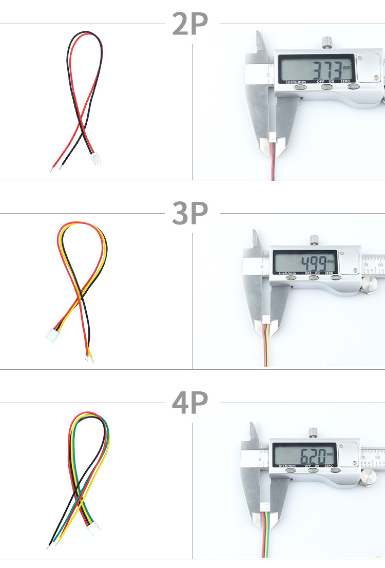 ПВХ кабель 28AWG 200мм с разъемом JST GH1.25 Female