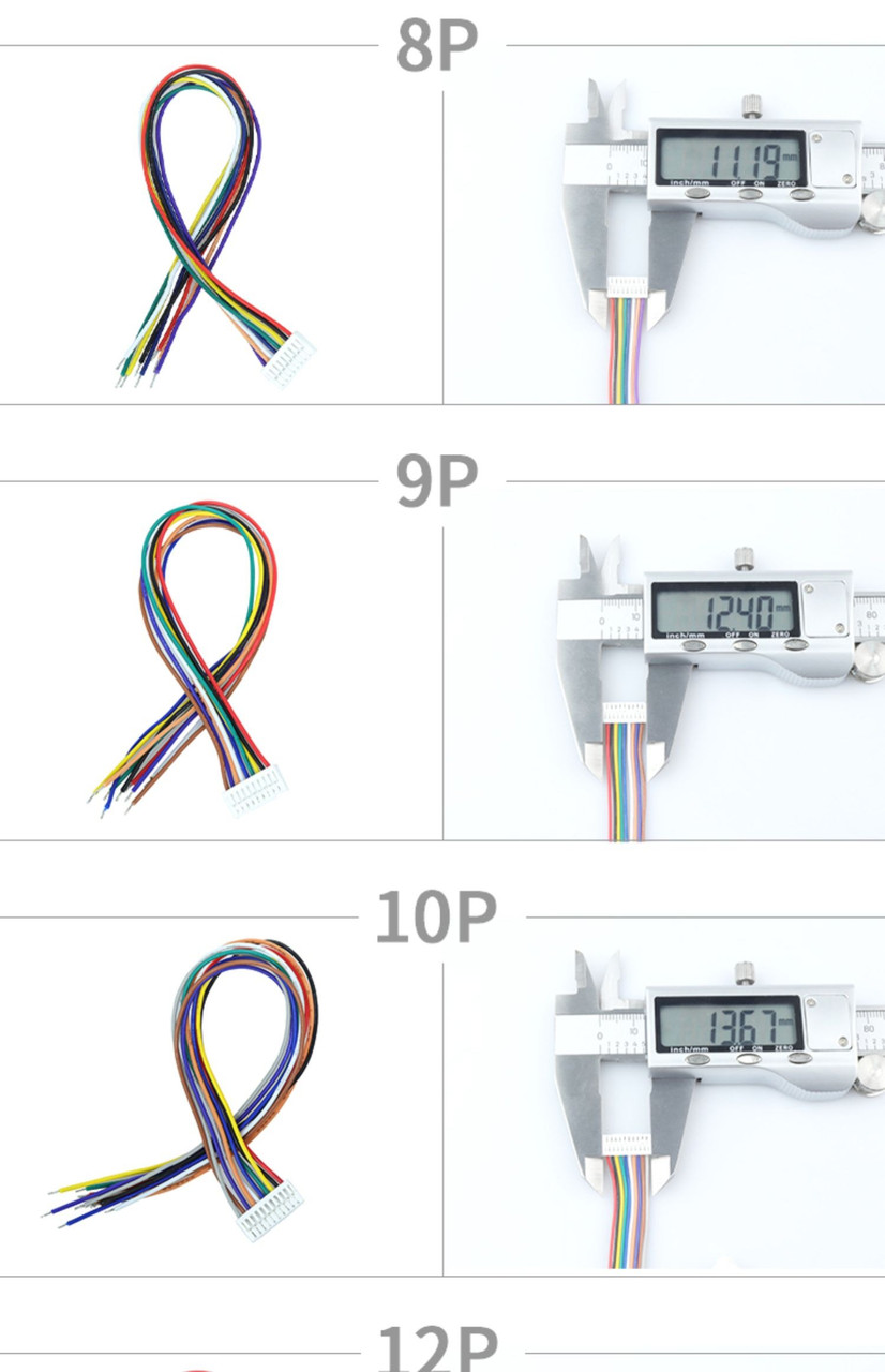 ПВХ кабель 28AWG 200мм с разъемом JST GH1.25 Female