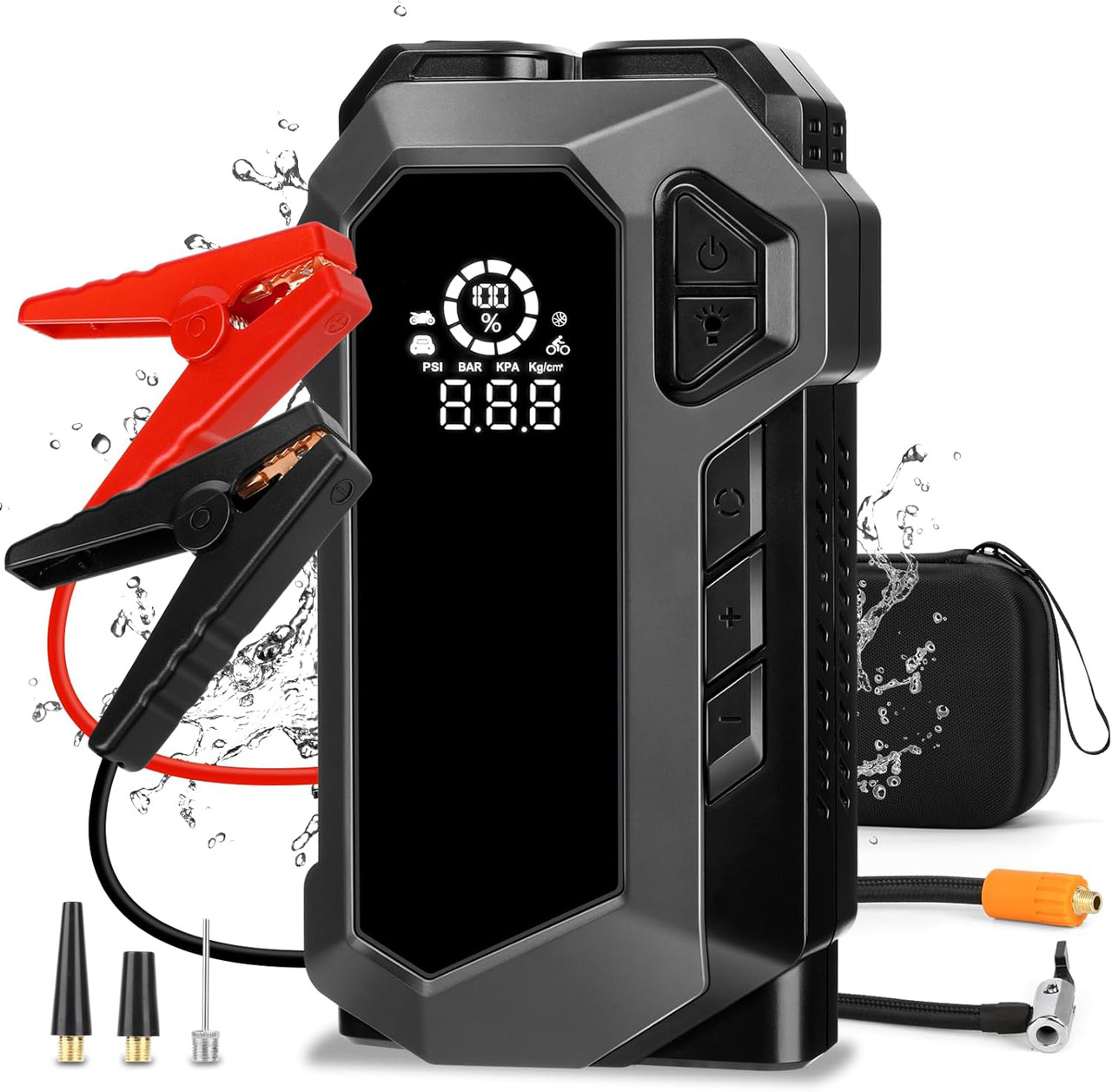 Пусковий — зарядний пристрій (ПЗП) Jump Starter Q18 4 в 1 (10000 мА·год) + компресор (9556)