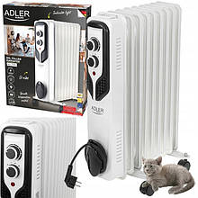 Оливний радіатор, нагрівач Adler AD 7816 (2000 Вт, 9 ребер, Польща)