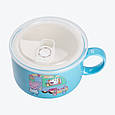 Кружка бульйонниця керамічна з пластиковою кришкою 770 мл для супу та локшини Peppa Pig Lugi, фото 3
