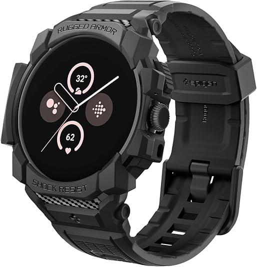 Чохол - ремінець Spigen Rugged Armor Pro Black Google Pixel Watch 3 (45mm) Band
