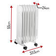 Оливний радіатор, нагрівач Adler AD 7815 (1500 Вт, 7 ребер, Польща), фото 9