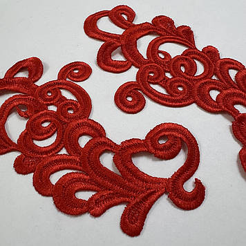 Нашивні лейси , 18х9 см, колір Red, 1 пара .