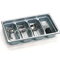 86-GRI Лоток для столових приборів на 4 відділи сірий "Mobil Plastic"