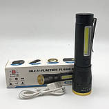 💚Ліхтар потужний ручний акумуляторний тактичний BL-C65 P50 + COB бічна підсвітка, фото 4