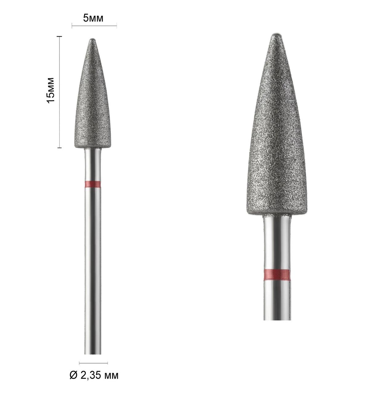 Фреза алмазна Ø 5 мм 194 конус великий, червона насічка 514-050 DLX, фото 1