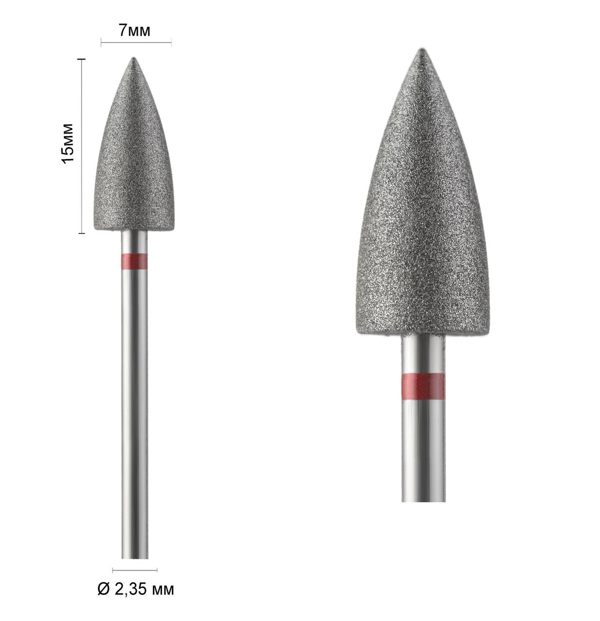 Фреза алмазна Ø 7 мм 194 конус великий, червона насічка 514-070 DLX, фото 1
