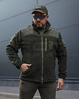 Кофта фліс хакі спрощена з липучками