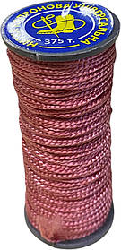 Нитка капронова для ручного шиття підошви, взуття, шкіри, документів текс-375 100м. Рожева