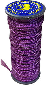 Нитка капронова для ручного шиття підошви, взуття, шкіри, документів текс-375 100м. Бузкова