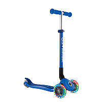 Дитячий самокат Globber Primo Foldable Lights Navy Blue від 3 до 7 років (432-100-3)
