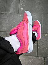 Жіночі кеди Vans Skool Knu Pink кросівки Ванс Кну низькі рожеві з білою підошвою замша демісезон, фото 3