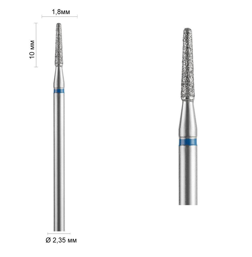 Фреза алмазна Ø 1.8 мм 198 конус закруглений, синя насічка 524-018 DLX, фото 1