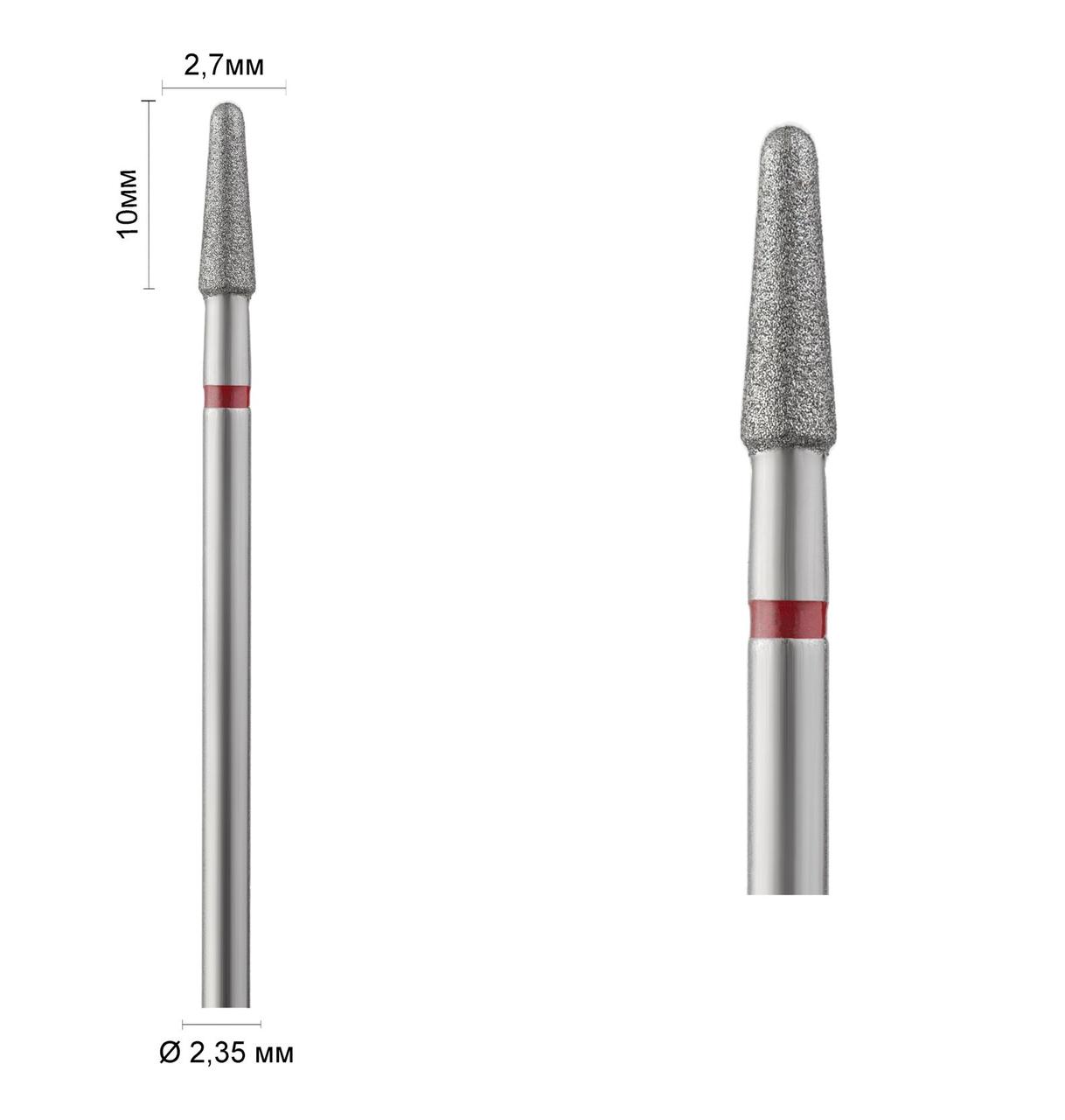 Алмазна фреза Ø 2.7 мм 198 конус закруглений, синя насічка 514-027 DLX, фото 1