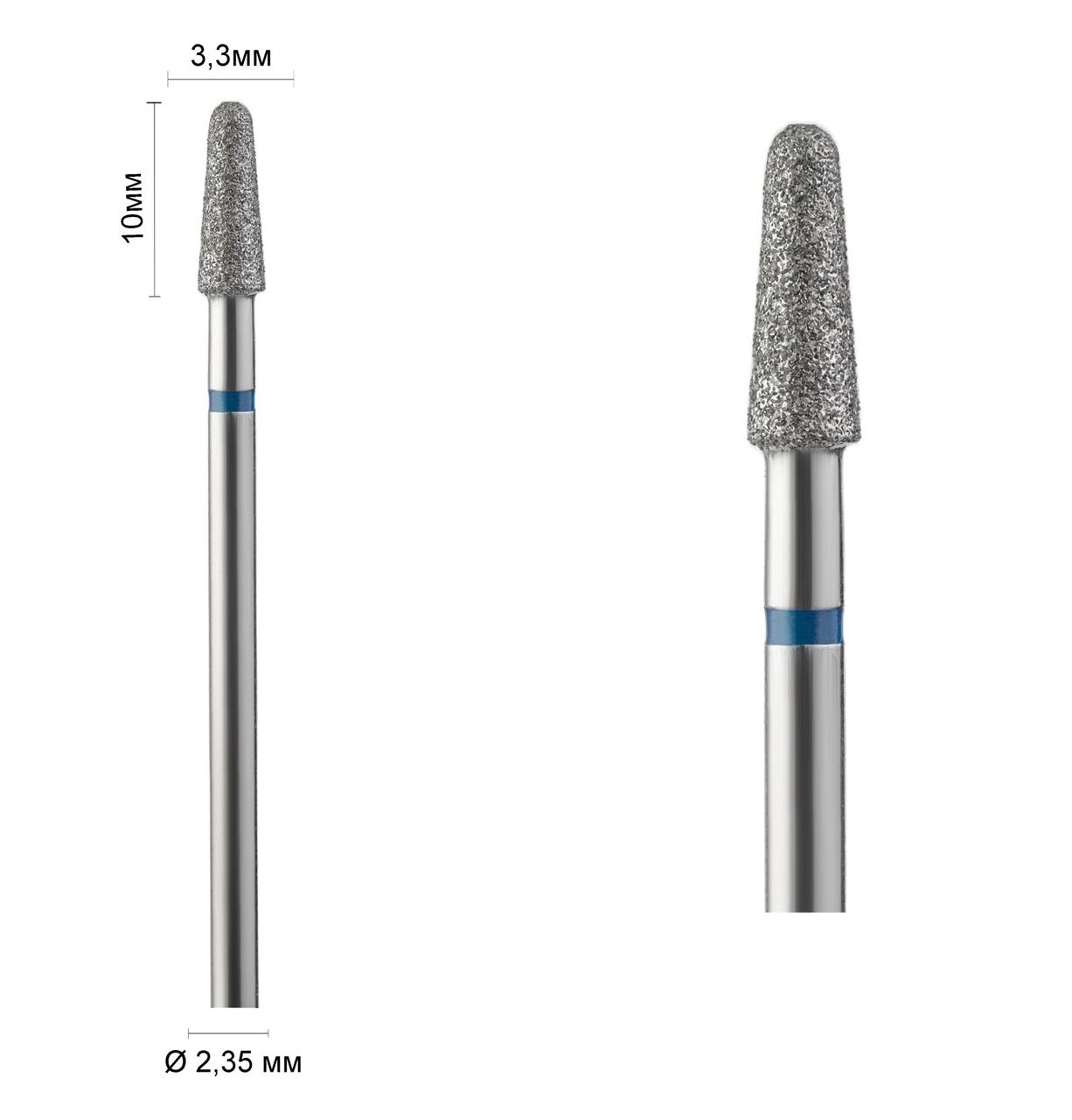 Алмазна фреза Ø 3.3 мм 198 конус закруглений, синя насічка 524-033 DLX, фото 1