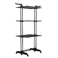 Багатоярусна сушарка органайзер для одягу чорна Bonro B88