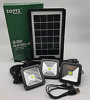 💚Багатофункціональна зарядна станція ZOPVZ Solar Power Lamp ZO-X501 ліхтарі 3шт., сонячна панель