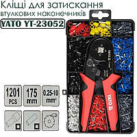 Кліщі для затискання втулкових наконечників YATO YT-23052 L-175, након. 0,25-10мм.кв 1200шт
