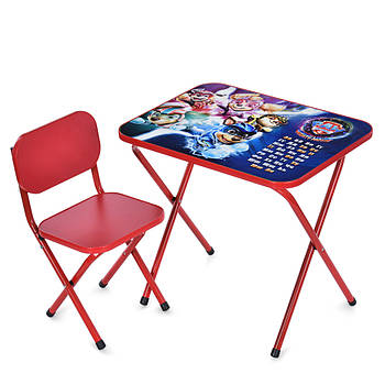 Столик зі стільцем Bambi дитячий складний M 5961-3 Щенячий патруль Червоний