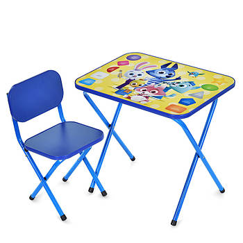 Столик зі стільцем Bambi дитячий складний M 5964-4 Звірята Синій