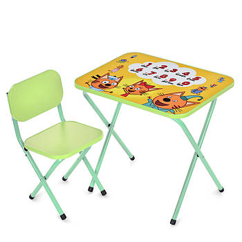 Столик зі стільцем Bambi дитячий складний M 5965-5 Кошенята Зелений