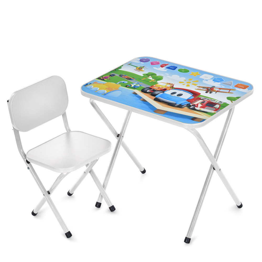 Столик зі стільцем Bambi дитячий складний M 5962-1 Вантажівка Білий