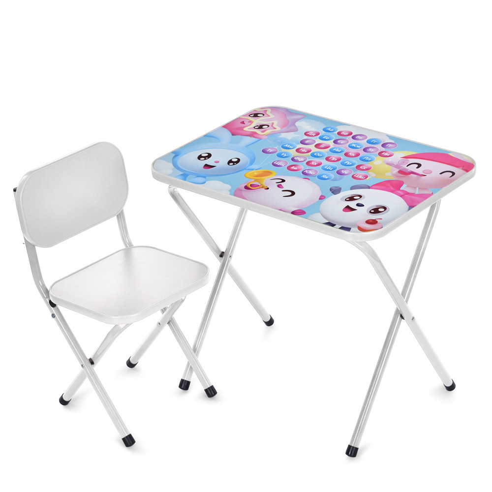 Столик зі стільцем Bambi дитячий складний M 5971-1 Малюки Білий